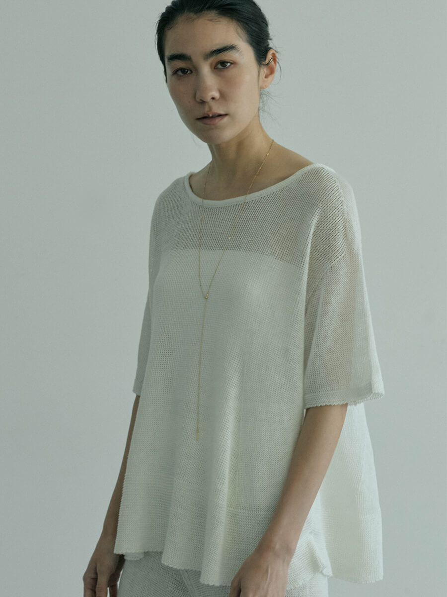 Linen knit pullover